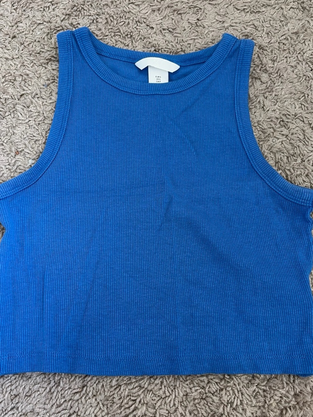 Bright Blue Ribbed Tank Top